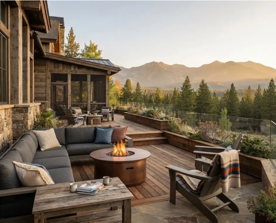 Truckee deck or patio with outdoor seating