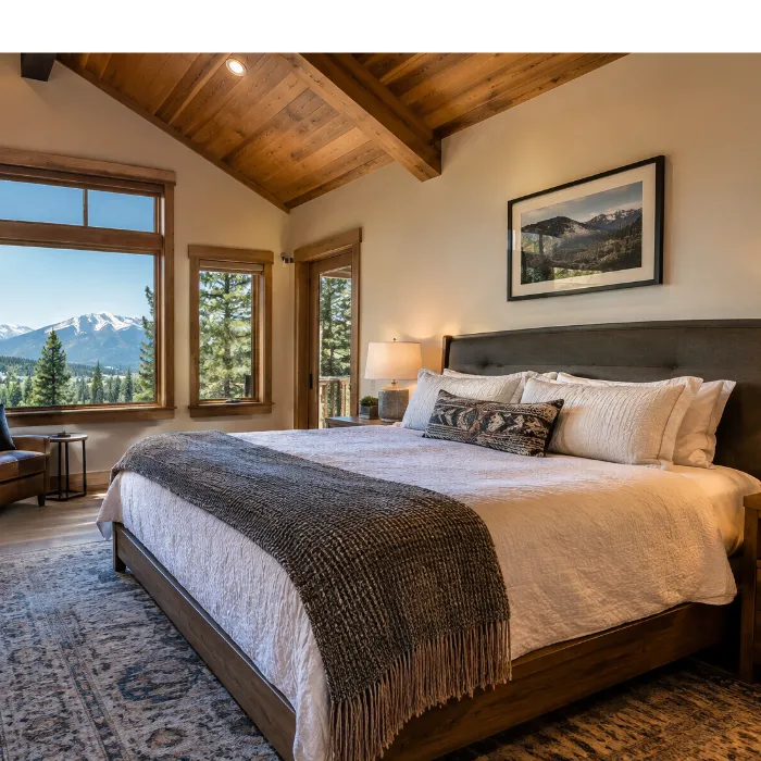 hotel room or vacation rental bedroom