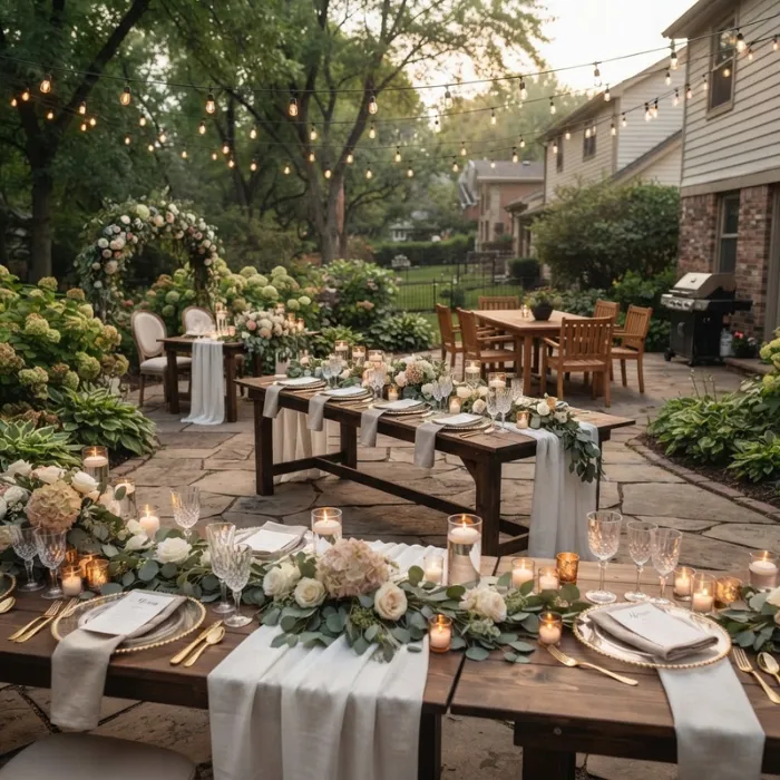 outdoor wedding or patio dining area